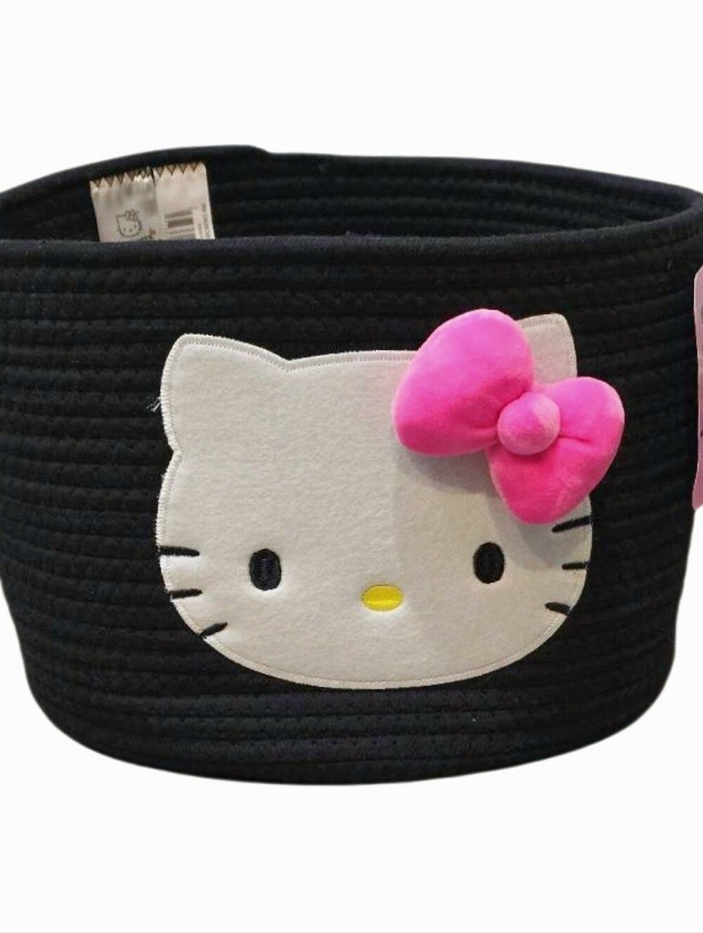 Hello Kitty Logo Bow Woven Decorative Storage Basket